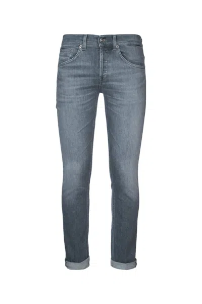 Dondup George Trousers Five Pocket Design Belt Loops In Gray