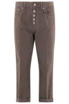 Dondup Koons Buttoned Jeans In Brown