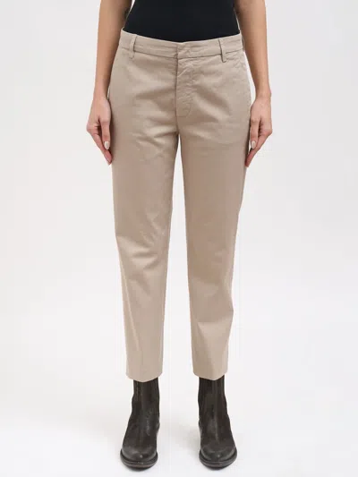 Dondup Nima Zip-fastening Tapered Trousers In Brown