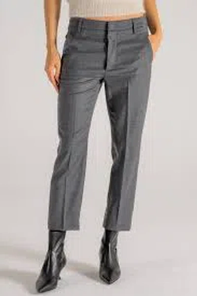Dondup Pantalone Nima Zip In Grigio Medio