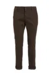 Dondup Cotton Trousers With Belt Loops And Pockets In Brown