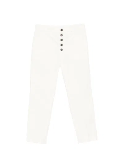 DONDUP White Nima trousers with buttons DONDUP