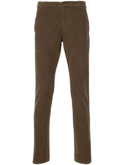 Dondup Gaubert Mid-rise Slim-fit Trousers In Beige