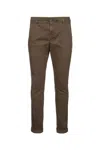 Dondup Rolled Cuffs Trousers Side Back Pockets In Brown