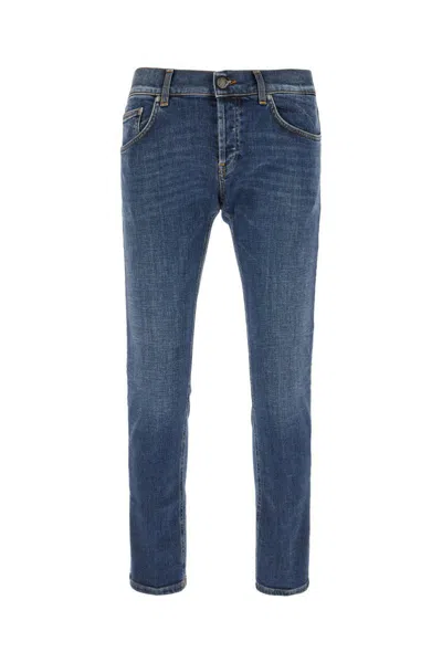 Dondup Trousers With Belt Loops And Contrast Stitching In Blue