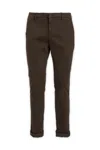 Dondup Cotton Trousers With Belt Loops And Pockets In Brown