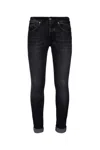 Dondup George Skinny Distressed Jeans In Black