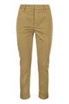 Dondup Erin - Slim Cotton Trousers In Brown