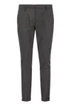 Dondup Cuffed Hem Stretch Cotton Trousers In Grey