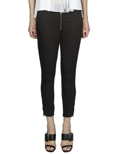 Dondup Cotton Satin Stretch Trousers In Black