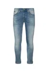 Dondup Rolled Cuffs Five-pocket Trousers In Blue