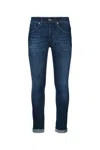Dondup George Trousers Rolled Cuffs In Blue