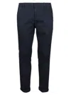 Dondup Gaubert Stretch Cotton Trousers In Blue