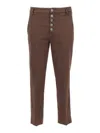 Dondup Button-front Straight Trousers In Brown