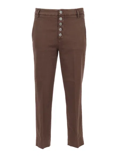 Dondup Straight-leg Casual Pants In Brown