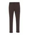 Dondup Buttoned Logo-detail Pants In Brown