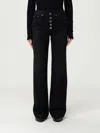 Dondup High-waisted Black Jeans With Decorative Button Fly In Black