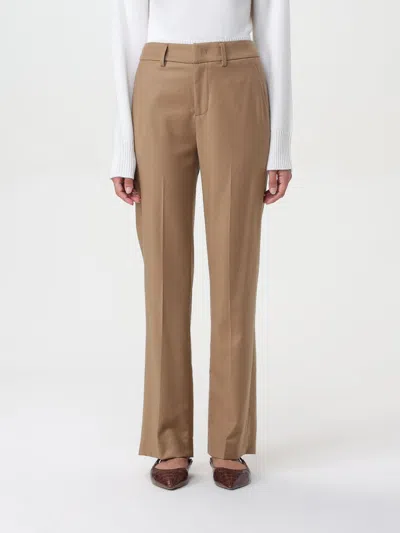 Dondup Cropped Cotton Trousers In Camel