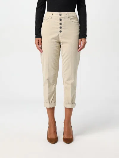 DONDUP PANTS DONDUP WOMAN COLOR CREAM,G02201078