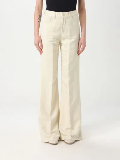 Dondup Woman Pants Cream Size 31 Cotton, Lyocell, Elastane In Milch