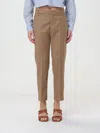 Dondup Pants In Synthetic Fabric In Camel