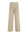 Dondup Beige Wide-leg Chino Pants With Low-rise Waist In Neutral