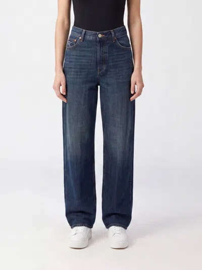 Dondup Pants Woman Color Blue In Silver
