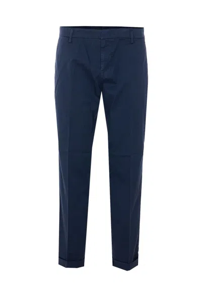 Dondup Button Closure Cuffed Trousers In Blue