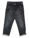 Dondup Patch-pocket Denim Trousers In Gray