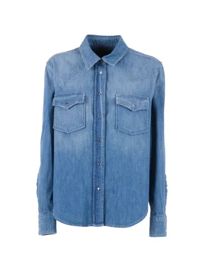 Dondup Patch Pocket Shirt In Blue