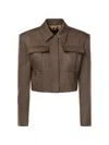 Dondup Patch-pocket Cropped Jacket In Brown