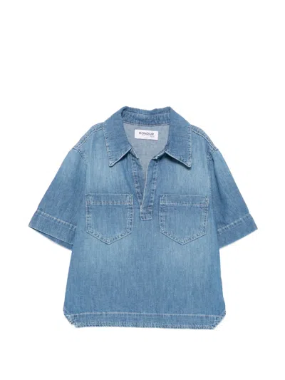 Dondup Kids' Patch-pockets Shirt In Blue