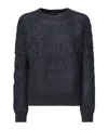 Dondup Patterned Knitted Sweater In Black