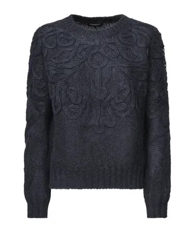 Dondup Patterned Knitted Sweater In Black