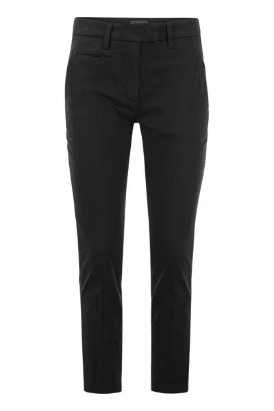DONDUP DONDUP PERFECT - SLIM-FIT COTTON GABARDINE TROUSERS