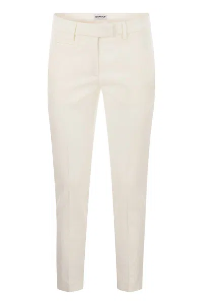 Dondup Perfect - Slim Fit Stretch Trousers In White