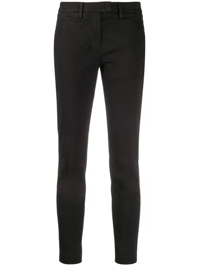 Dondup Perfect Black Cotton Trousers In Animal Print