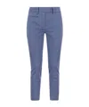 Dondup Perfect - Slim-fit Cotton Gabardine Trousers In Blue