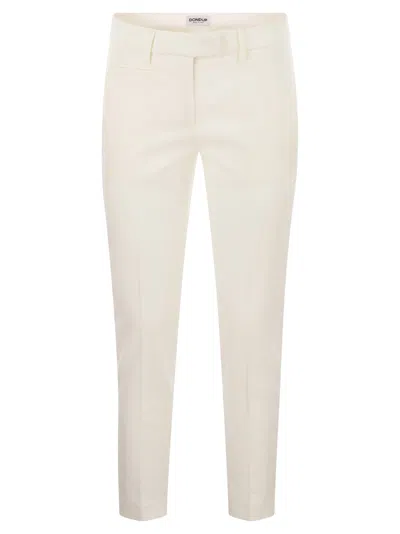 Dondup Perfect - Slim Fit Stretch Trousers In White