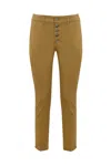 Dondup Perfect Trousers In Compact Gabardine In Cammello