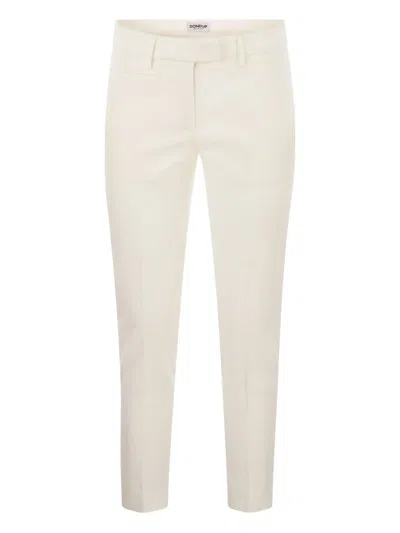 Dondup Straight Fit Slim Pants In Neutral