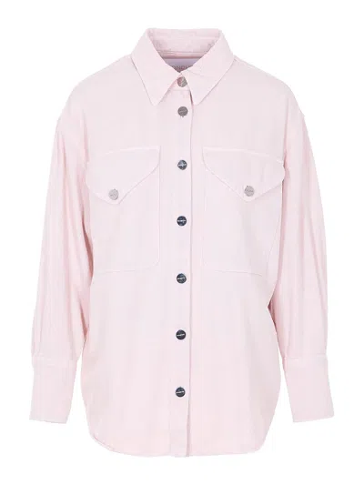 Dondup Pink Cotton Casual Overshirt In Purple