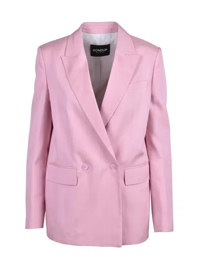 Dondup Pink Double-breasted Viscose Jacket