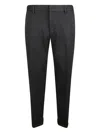 Dondup Pinstripe-pattern Trousers In Black