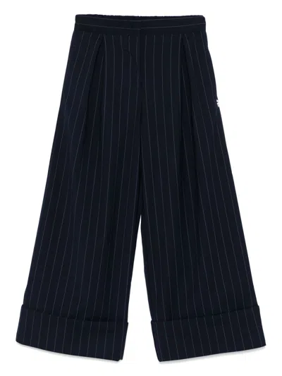 Dondup Kids' Pinstripe Trousers In Blue