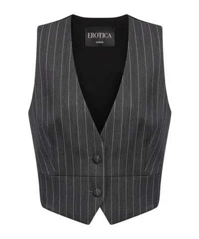 Dondup Pinstripe Vest In Gray