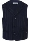 Dondup Pinstripe Waistcoat In Blue
