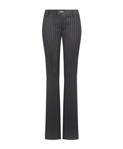 Dondup Pinstriped Casual Trousers In Black