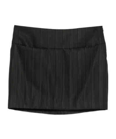 Dondup Pinstriped Skirt In Black
