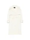 Dondup Pinstripe-pattern Belted Coat In White
